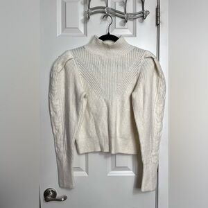 Express Cable Knit Puff Sleeve Open Back Sweater NWOT